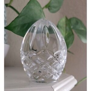 Vintage Glass Egg Faceted Paperweight
